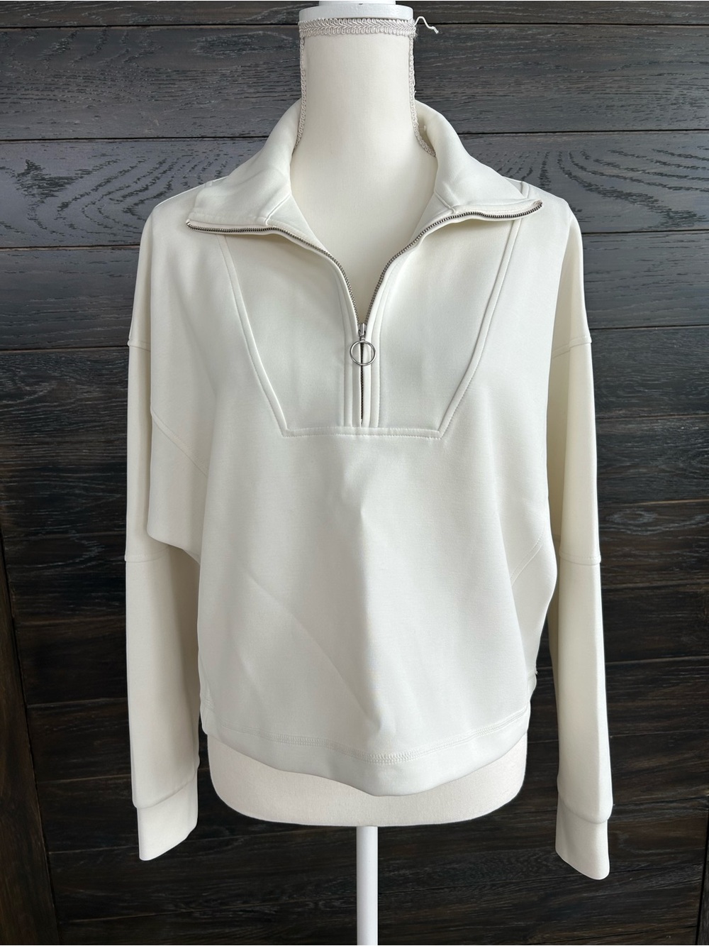 Sweaty Betty Women’s Cream Half-Zip Pullover Jacket Size 6